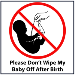 Please don't wipe my baby off after birth (red)