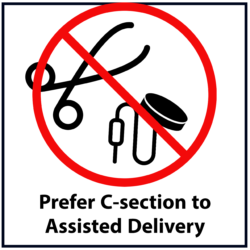 Prefer C-section to assisted delivery (red)